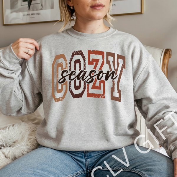 Cozy Season Sweatshirt | Gildan 18000 – Fall & Winter Crewneck for Coffee, Candles & Chill Days