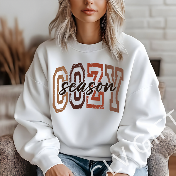 Cozy Season Sweatshirt | Gildan 18000 – Fall & Winter Crewneck for Coffee, Candles & Chill Days