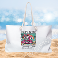 Salty Bitch Social Club Weekender Tote – Funny Skeleton Flamingo Beach Bag | Sassy Girls Trip Tote, Summer Poolside Bag