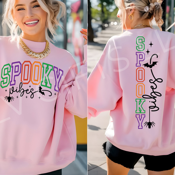 Spooky Vibes Halloween Sweatshirt | Retro Ghost Season Crewneck