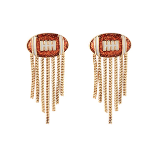 Football Bling Fringe Earrings | Game Day Glam Jewelry | Sassy Football Mom Gift