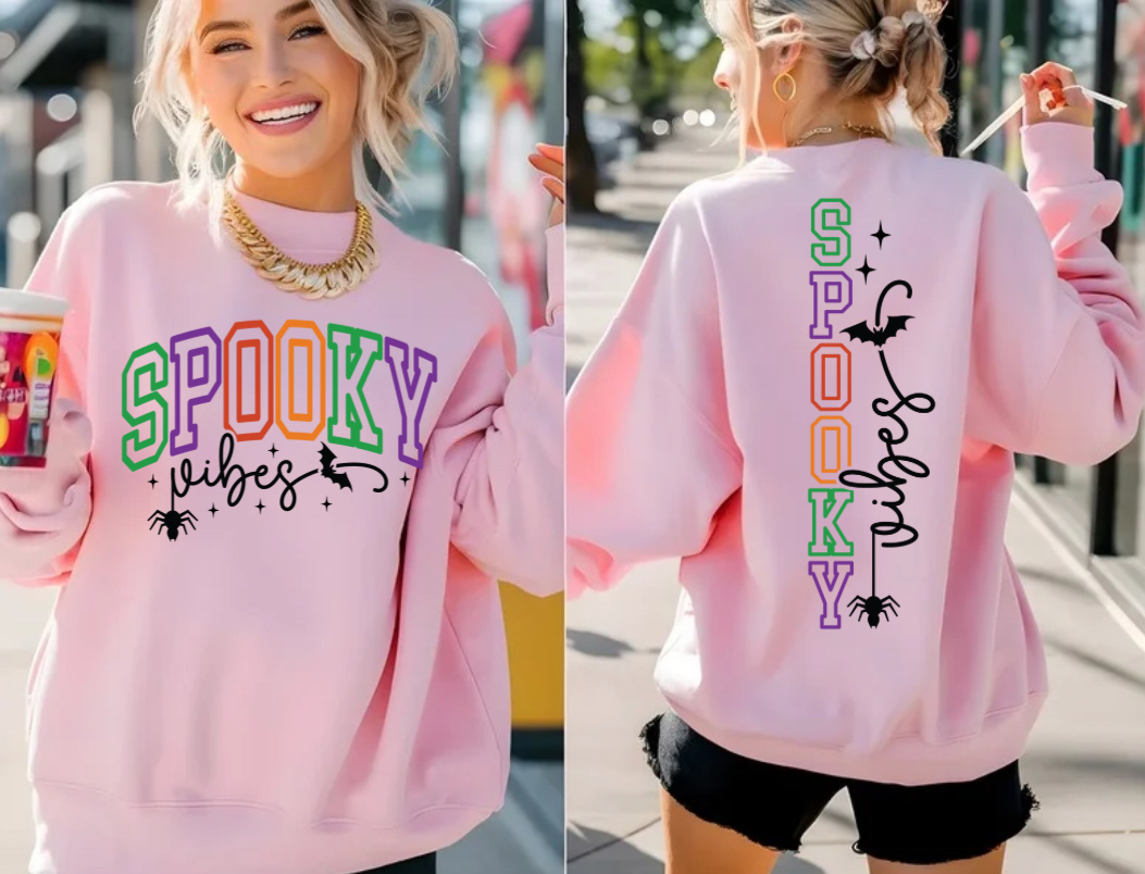 Spooky Vibes Halloween Sweatshirt | Retro Ghost Season Crewneck
