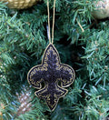 Fleur de Lis Ornament - Black & Gold
