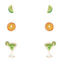 Margarita Stud Earrings - Set of 3 - Epoxy Studs, Lime, Orange Cocktails