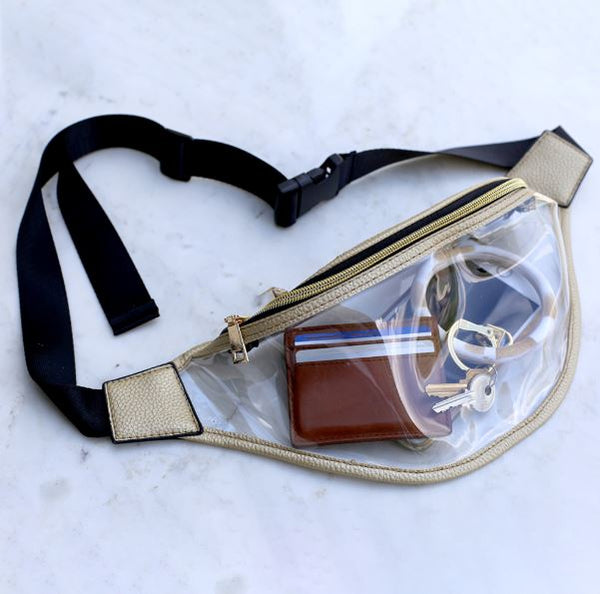 Clear Waist Pack in Gold or Black - Fanny Pack!