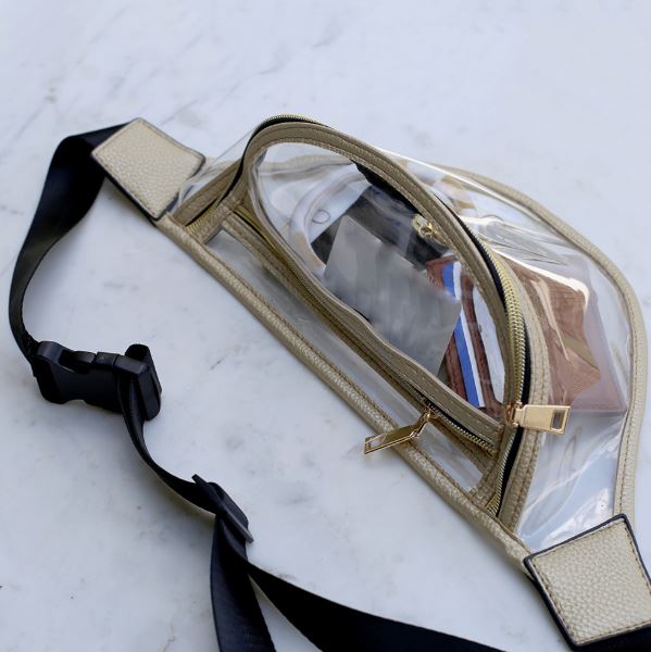 Clear Waist Pack in Gold or Black - Fanny Pack!