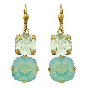 Catherine Popesco - Medium & Large Swarvoski Crystal Gold Earrings - La Vie Parisienne Jewelry
