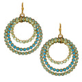 Catherine Popesco Swarovski Crystal Triple Hoop Gold Earrings