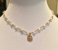 Catherine Popesco Fleur de lis Necklace ~ White Opal Stones ~ La Vie Parisienne Jewelry