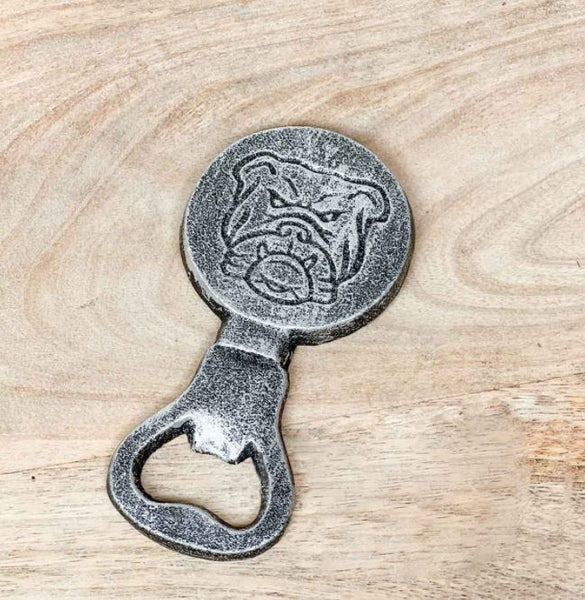 Bulldog Bottle Opener in Antique Silver