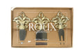 Matte Gold Filigree Fleur-de-lis Cheese Knives Set/3