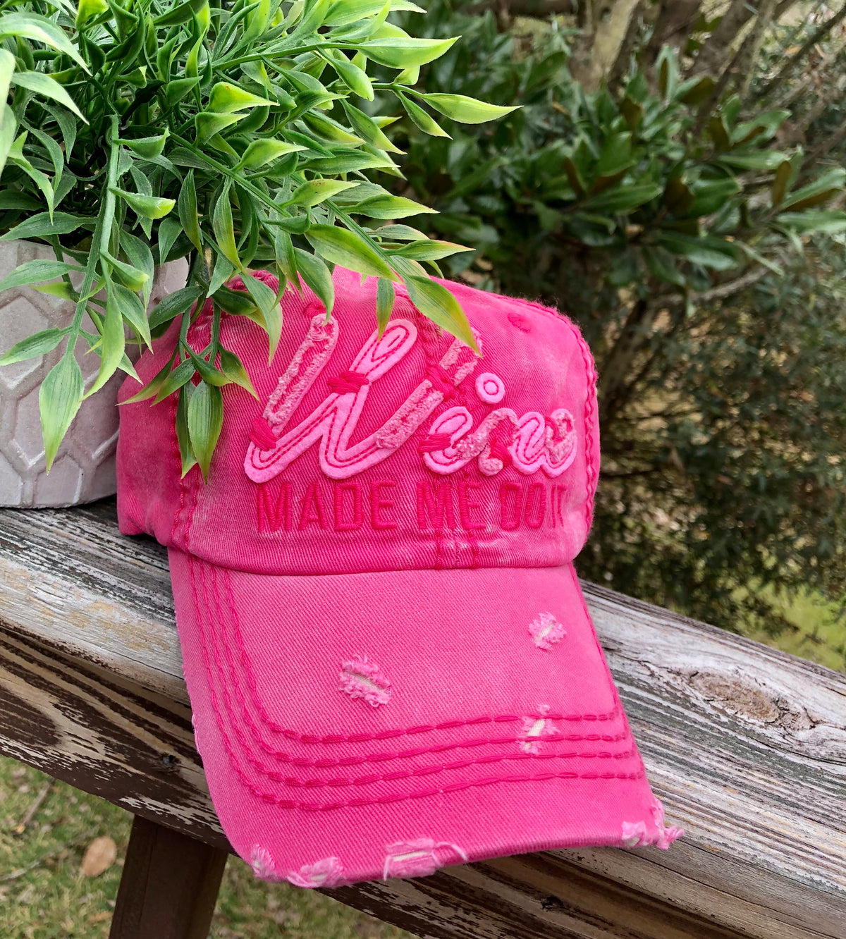 Wine Made Me Do It Baseball Cap or Hat
