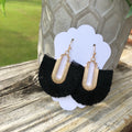 Black & Gold Fan Earrings