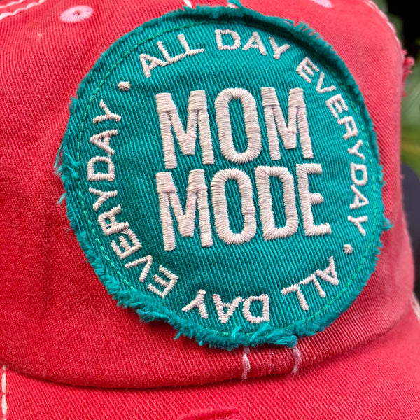 Mom Mode - All Day - Every Day - Distressed Hat