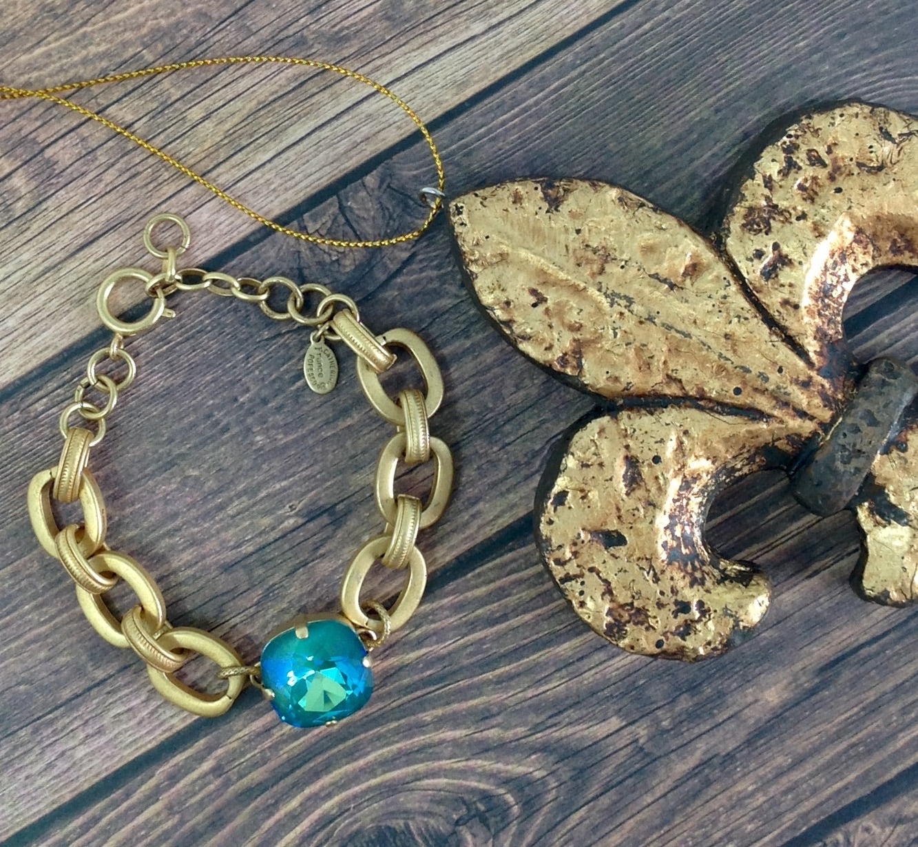 Catherine Popesco Blue Ruby or Mermaid Bracelet in Gold ~ La Vie Parisienne Jewelry