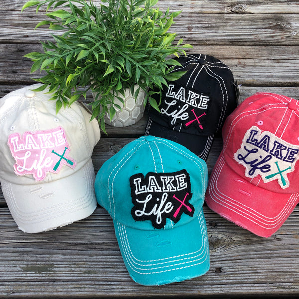 Lake Life Distressed Baseball Hat