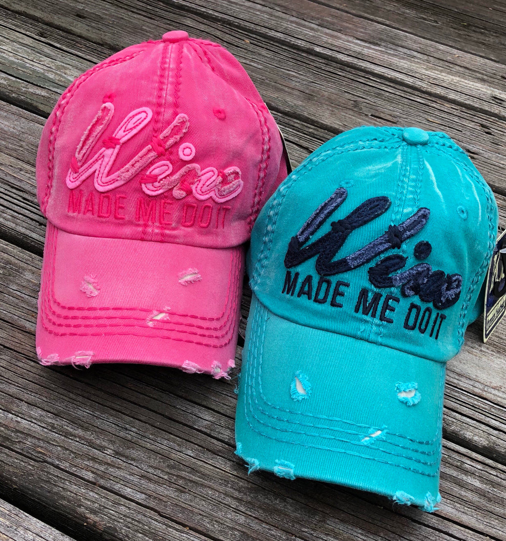 Wine Made Me Do It Baseball Cap or Hat