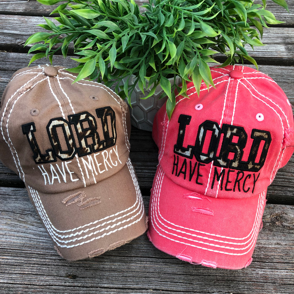 Lord Have Mercy Leopard Pink or Brown Baseball Cap Hat
