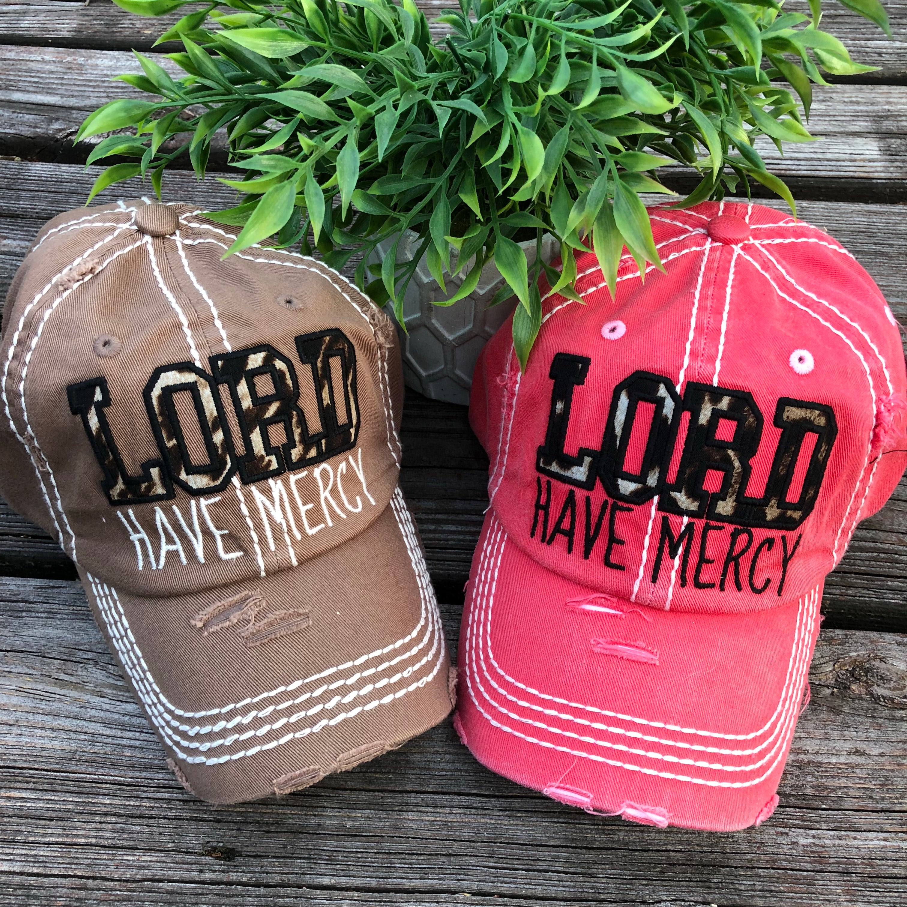 Lord Have Mercy Leopard Pink or Brown Baseball Cap Hat
