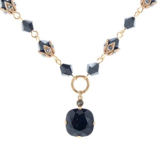Catherine Popesco Black or Jet Swarvoski Stone Necklace ~ La Vie Parisienne Jewelry